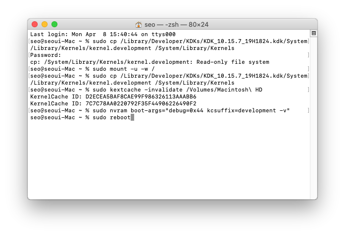 macOS Kernel Development Kit로 커널 디버깅해보기 (Debugging kernel using macOS ...